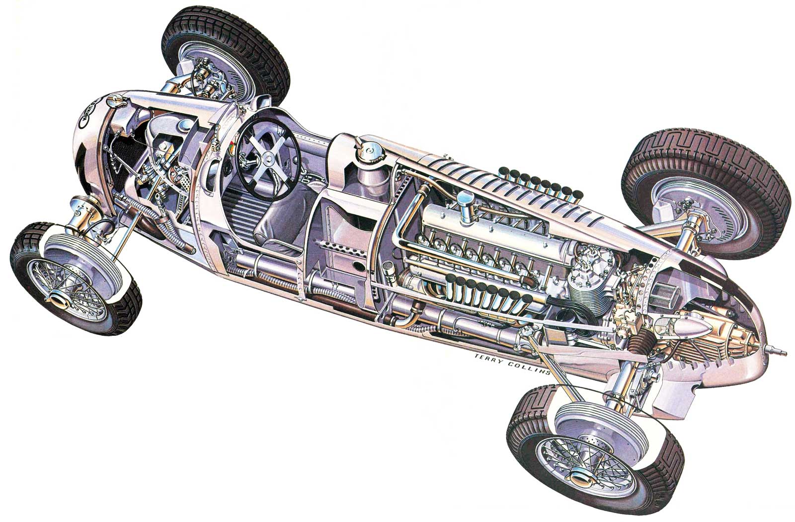 Auto Union Type C cutaway drawing