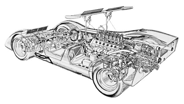 Ferrari 612 Can Am cutaway drawing