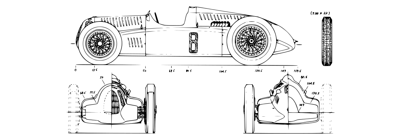 Auto Union Type D technical drawing