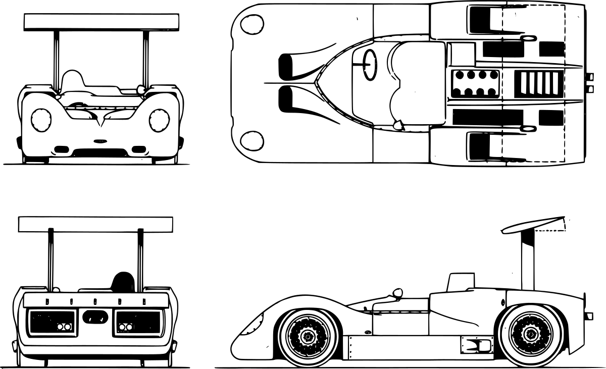 Chaparral 2e technical drawing