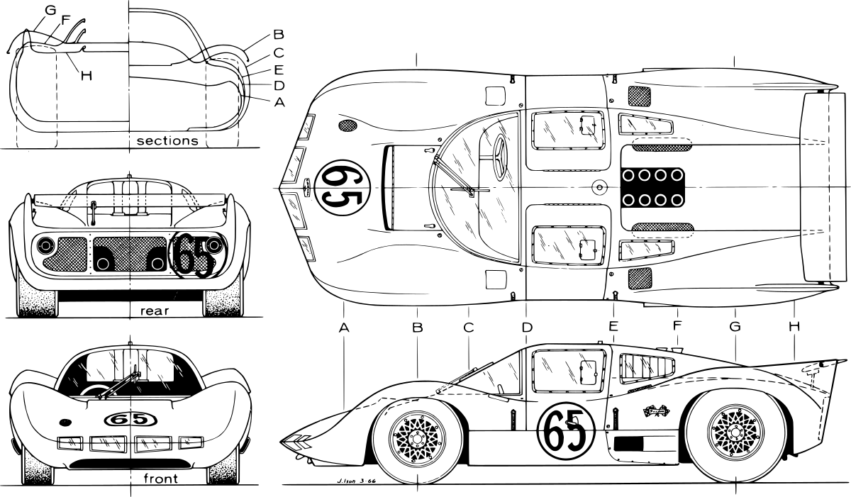 Chaparral Daytona Coupe technical drawing
