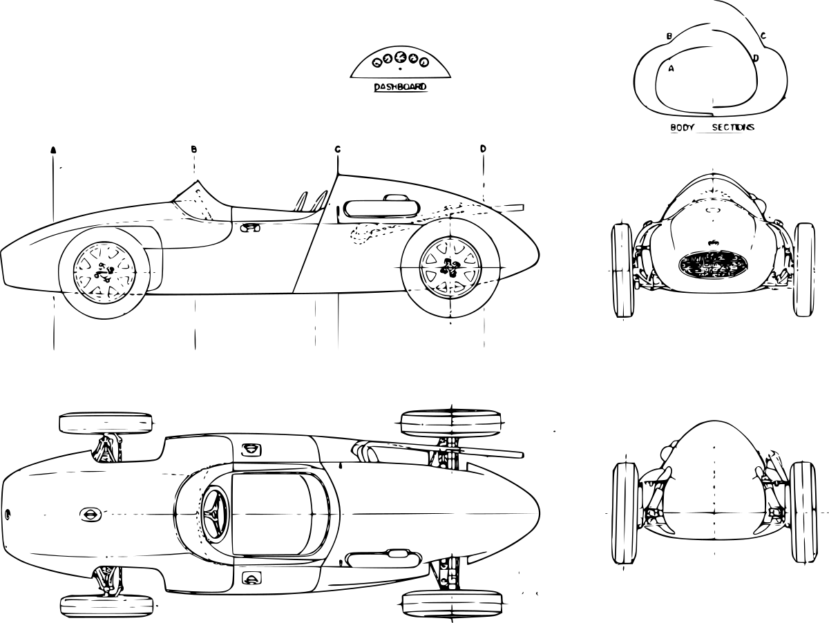 Cooper Climax technical drawing