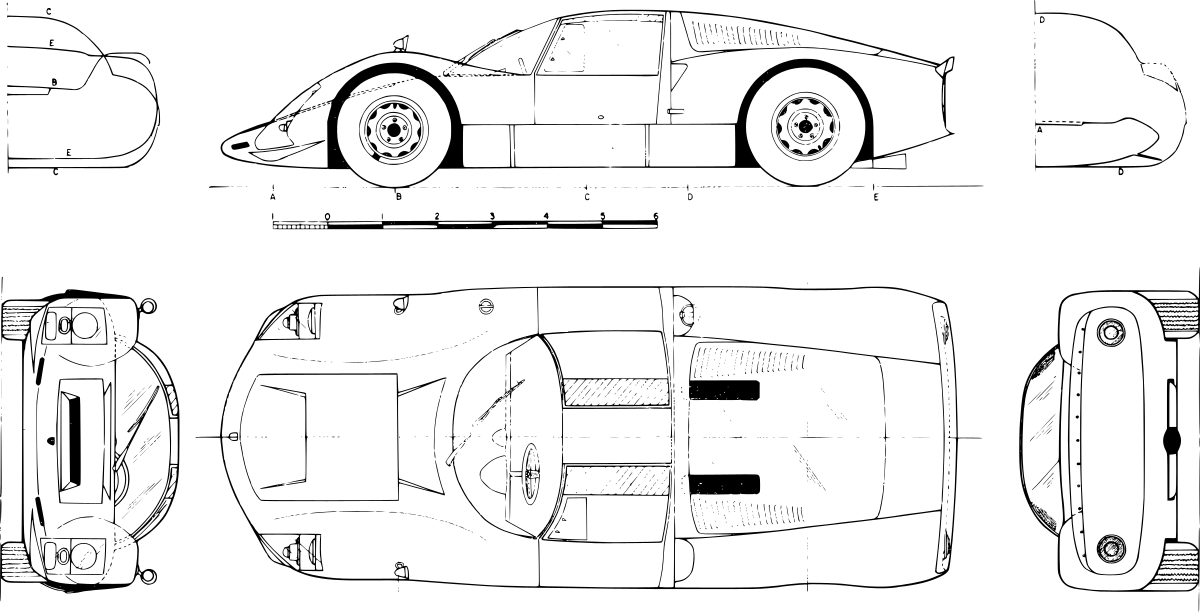 Porsche Carrera 6 technical drawings