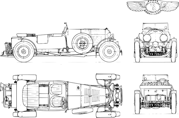Bentley 4.5L Le Mans technical drawing