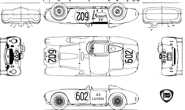 Lancia D24 technical drawings
