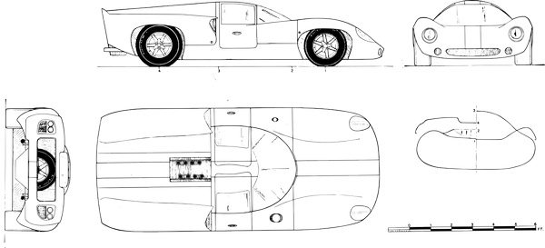 Lola T70 Mk3 GT technical drawings