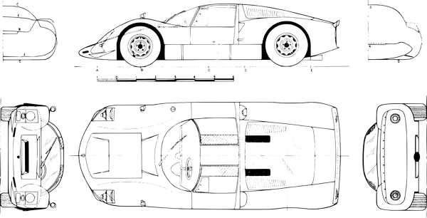 Porsche Carrera 6 technical drawings