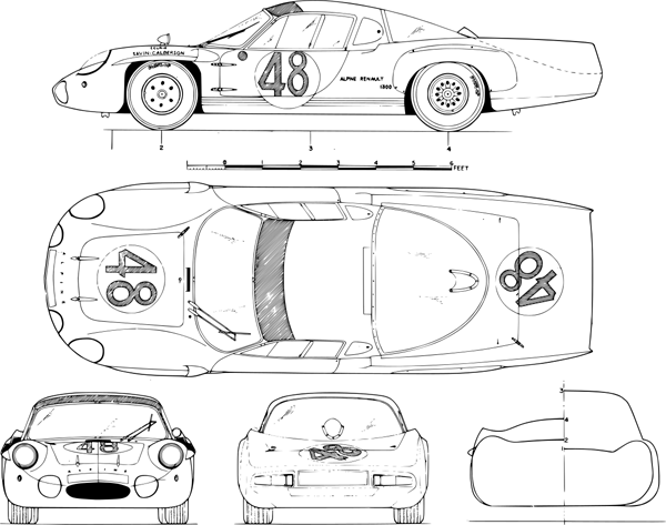 Renault Alpine A110 blueprints
