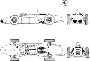 Ferrari 156 Sharknose technical drawing