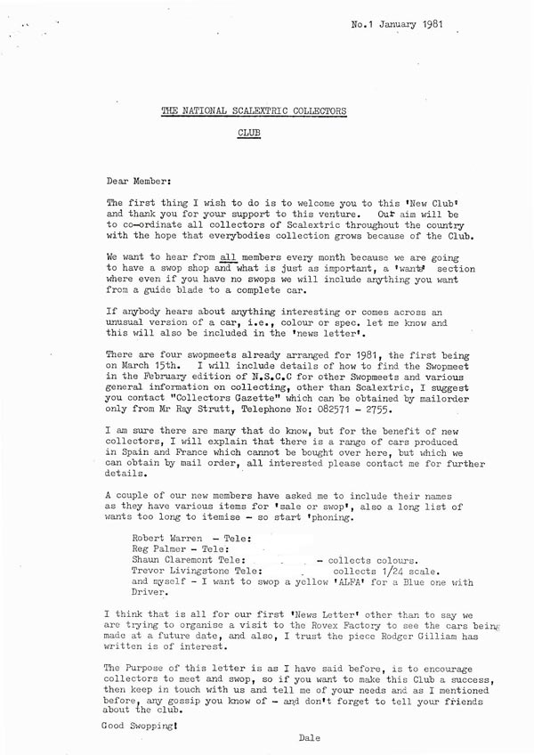 The first NSCC Newsletter