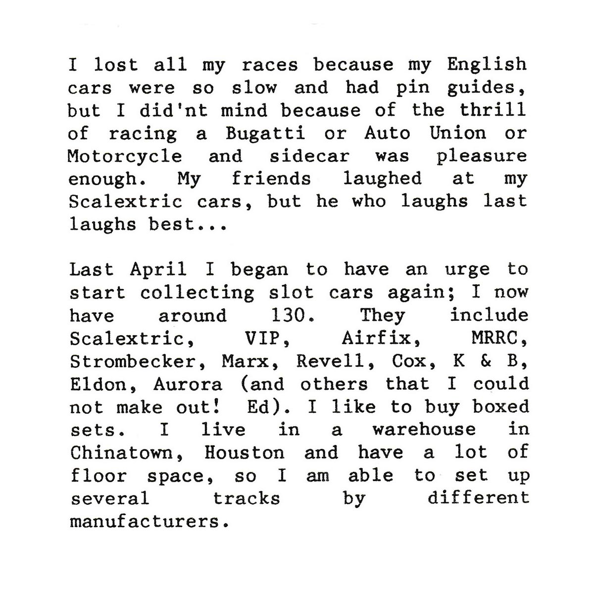Bernard Sampson's introductory letter