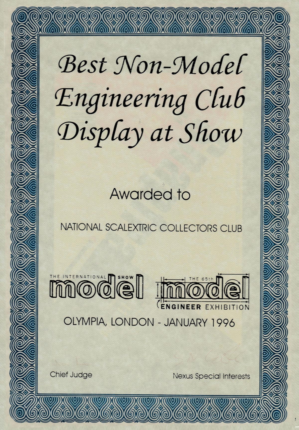 Stand of the Show certificate