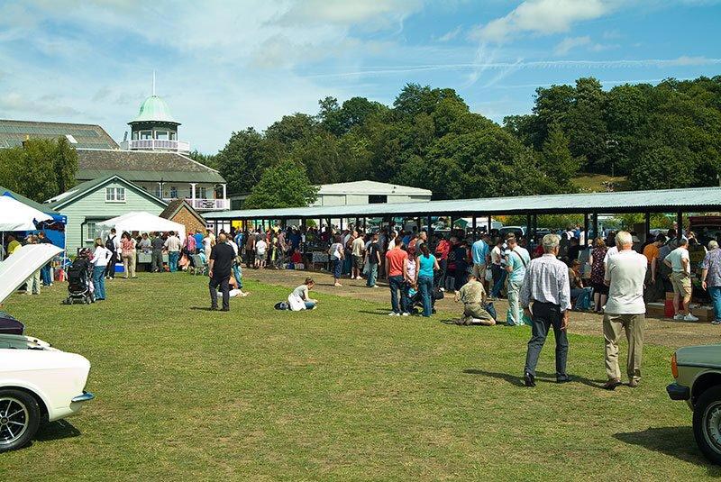 Swapmeet stands in the old pit buildings