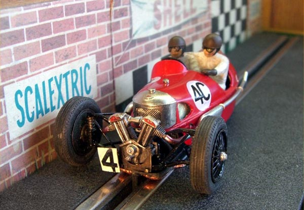 Red Morgan three wheeled slot car