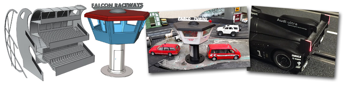 A range of 3d drawings and 3d printed items 