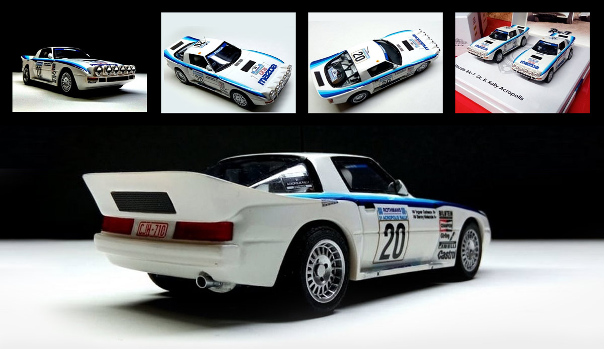 Maralic Models Mazda RX7 in white and blue