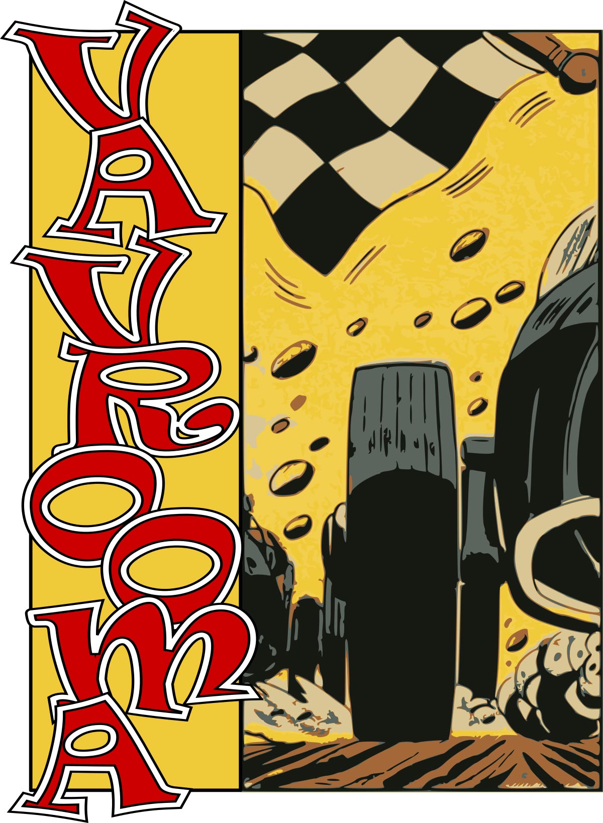 Vavrooma, a comic book style poster