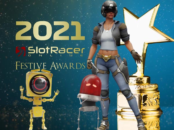 Dashcam, Roxy and Track Call stand next to a large gold star trophy