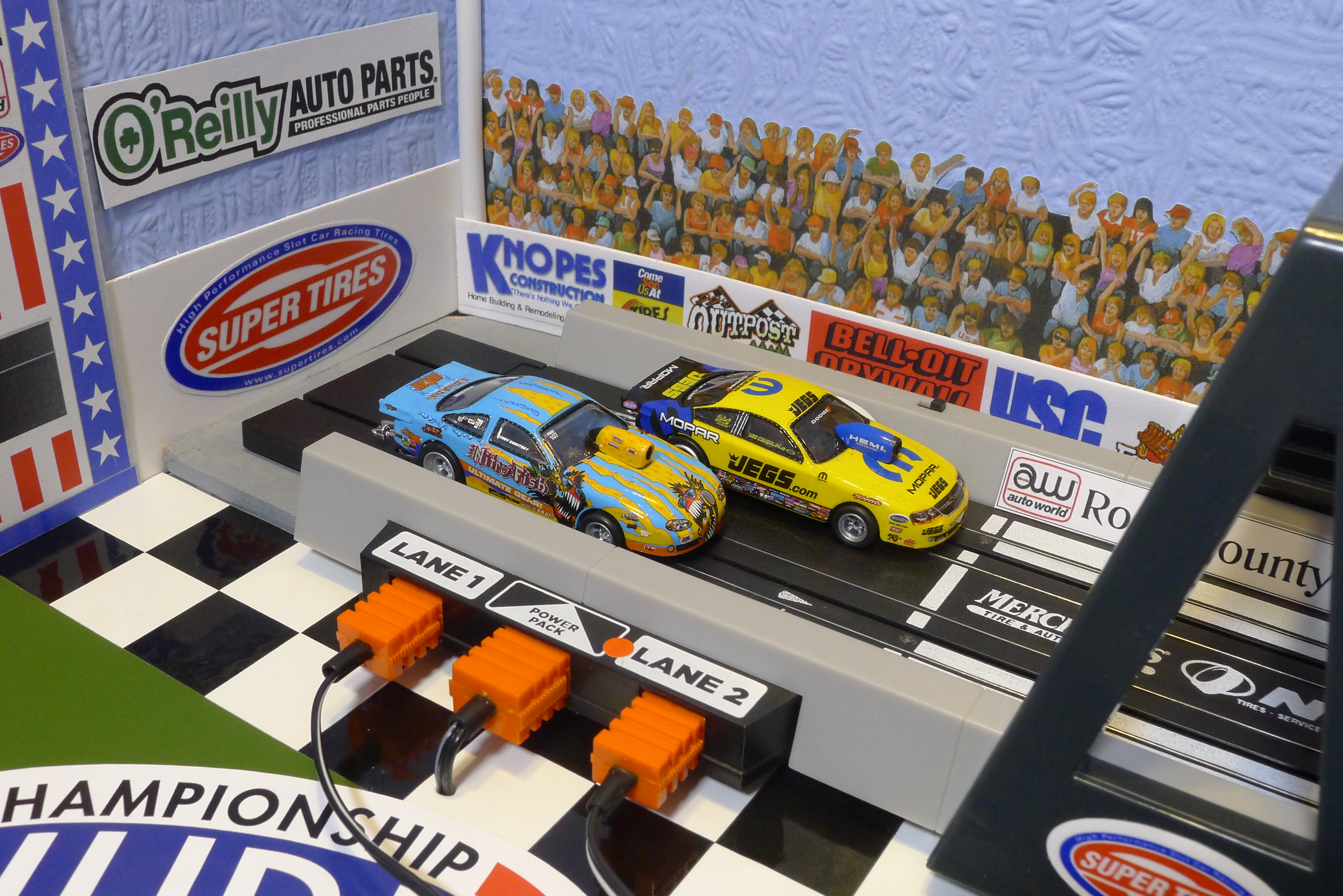 Slot car drag store track