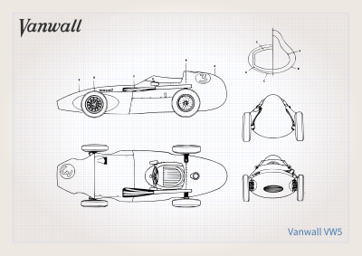 Car plan poster for a Vanwall