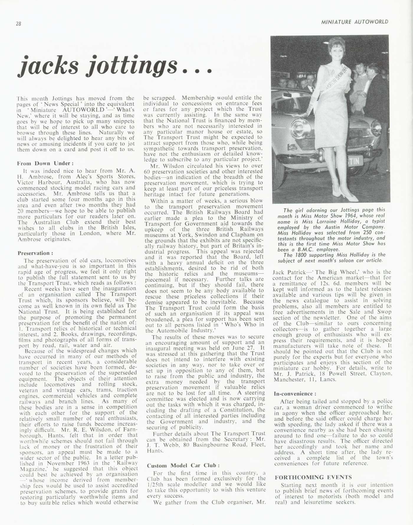 Miniature Autoworld January 1965 page 36