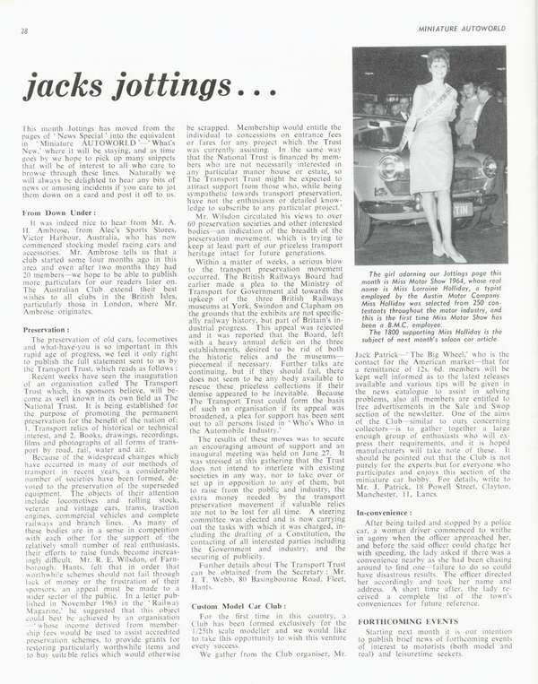 Miniature Autoworld January 1965 page 36