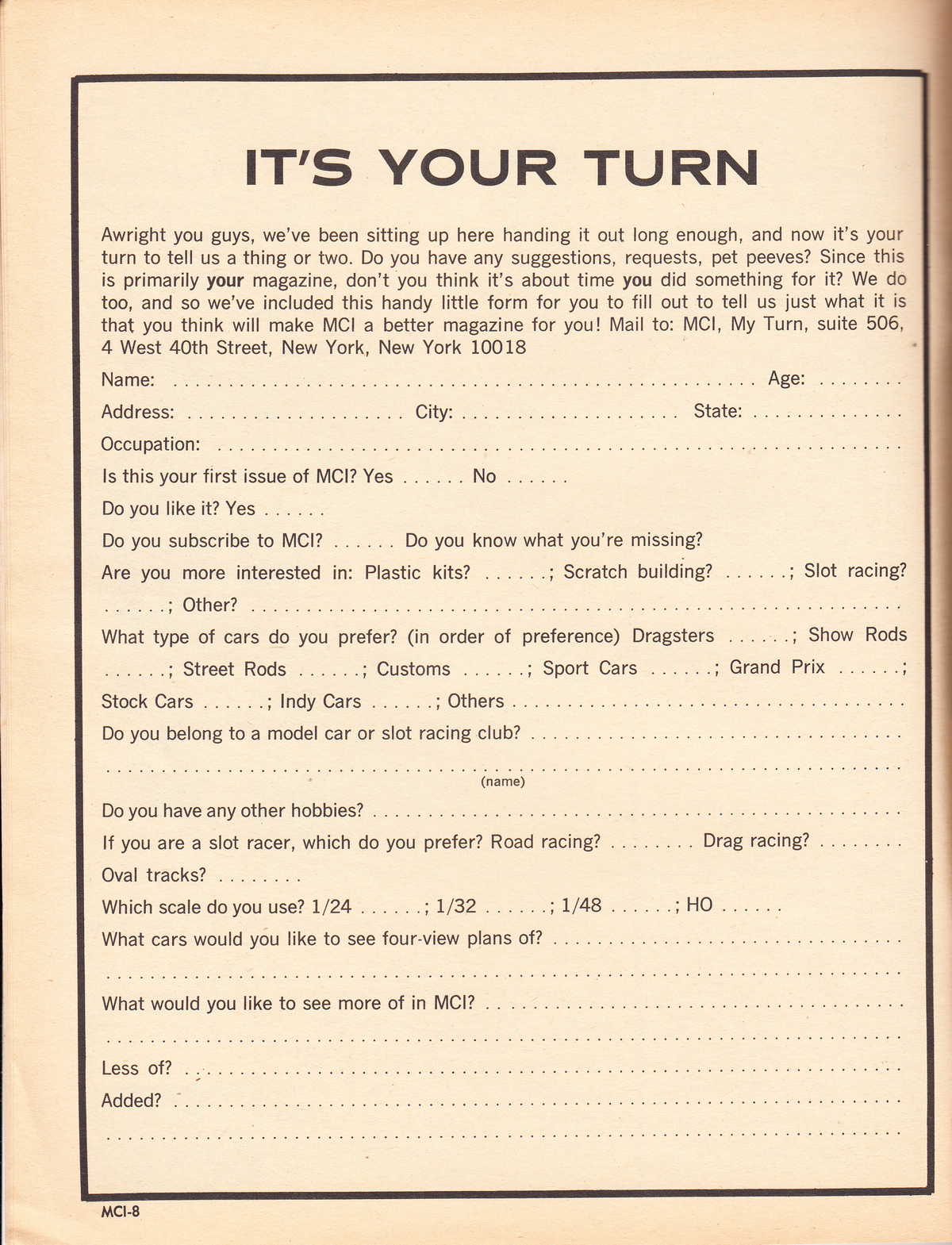 Model Cars Illustrated August 1964 page 8