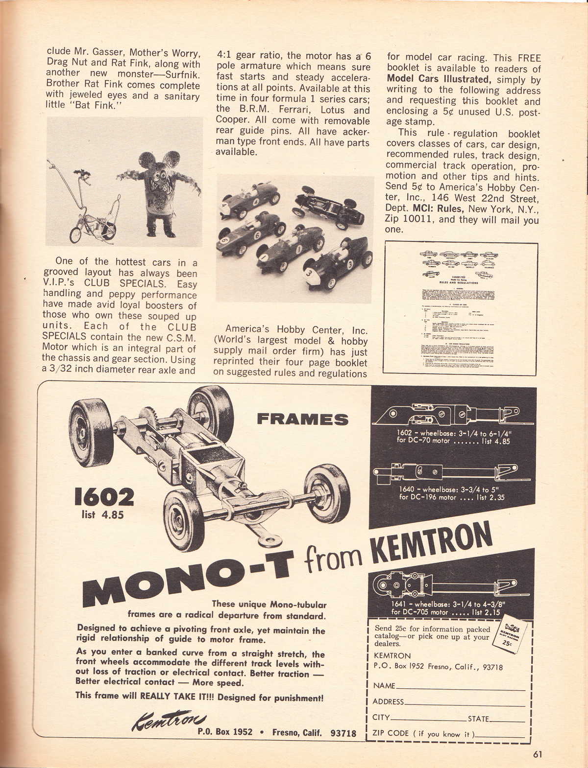 Model Cars Illustrated August 1964 page 61