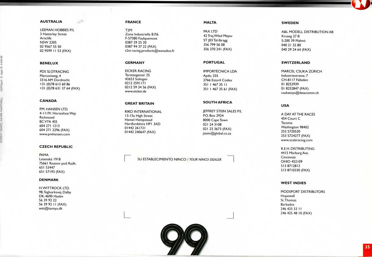 Ninco Catalogue 1999 page 35