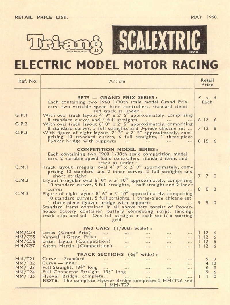 Scalextric Catalogue 1960 page 5