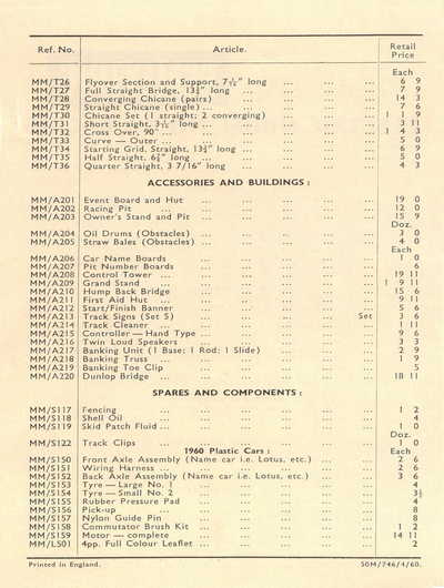 Scalextric Catalogue 1960 page 6