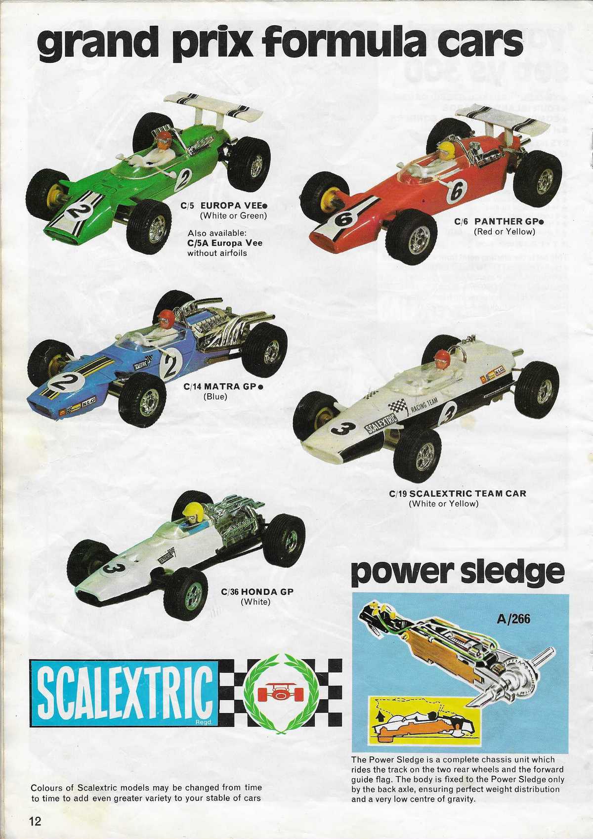 Scalextric Catalogue 1971 page 12