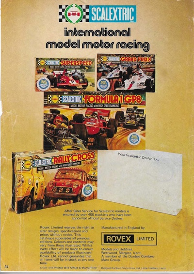 Scalextric Catalogue 1976 page 24