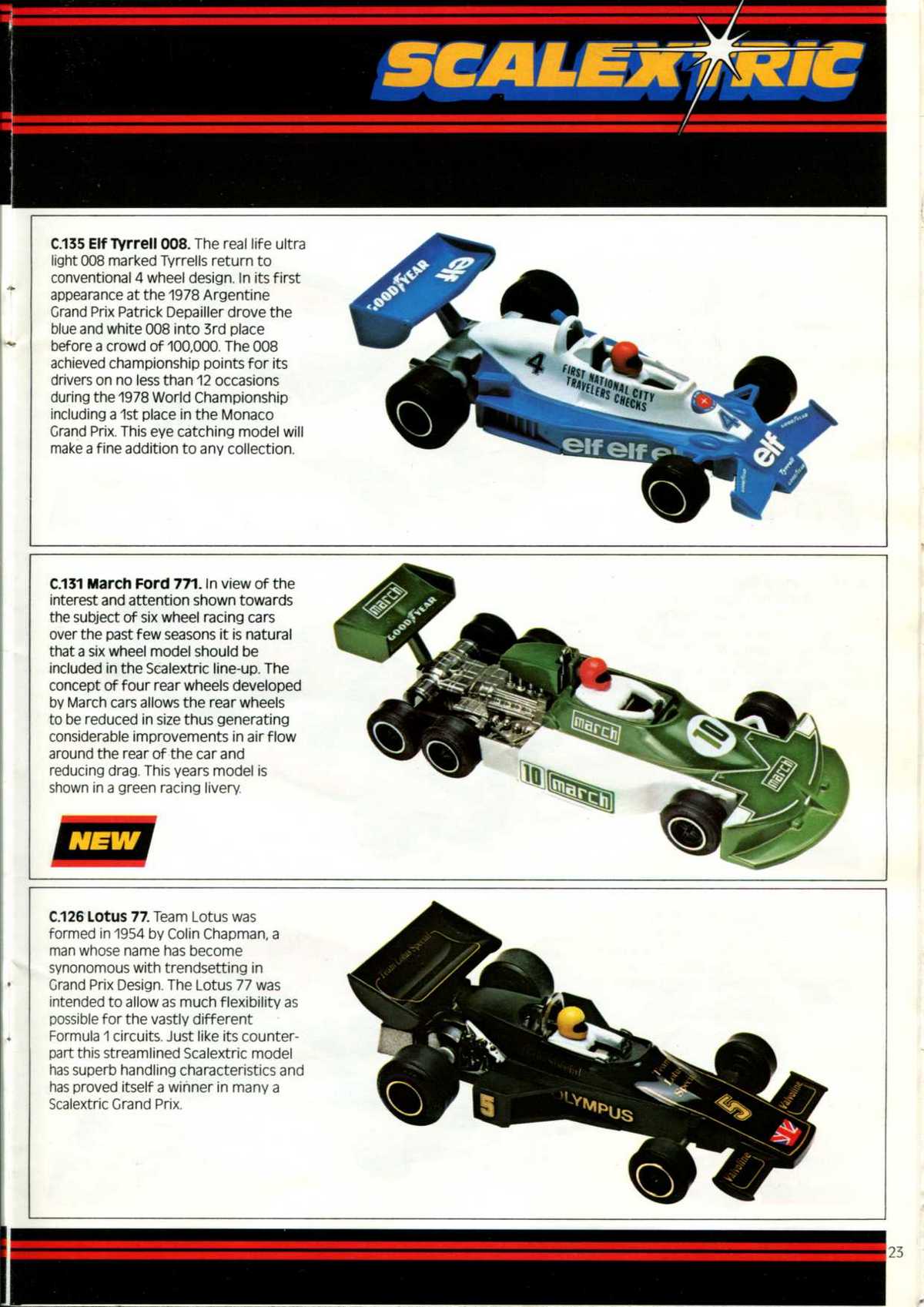 Scalextric Catalogue 1980 page 23