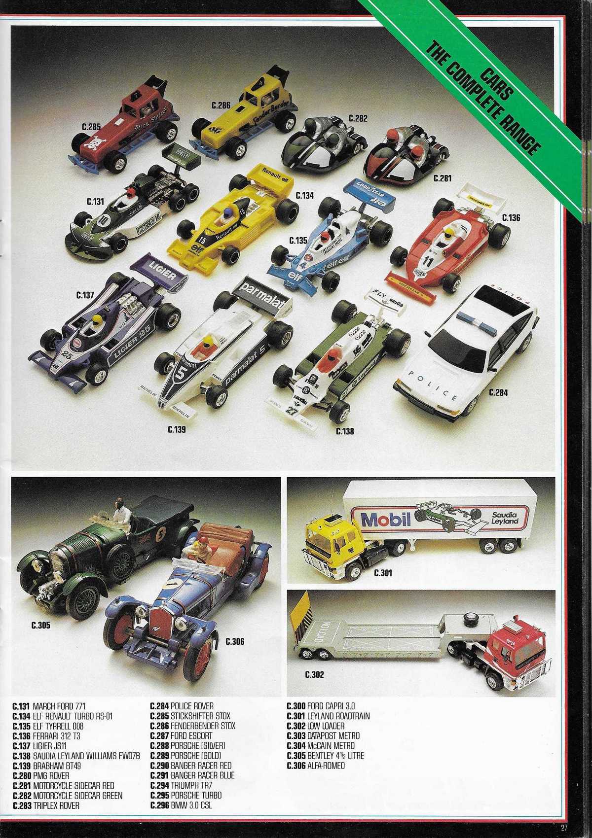 Scalextric Catalogue 1982 page 27