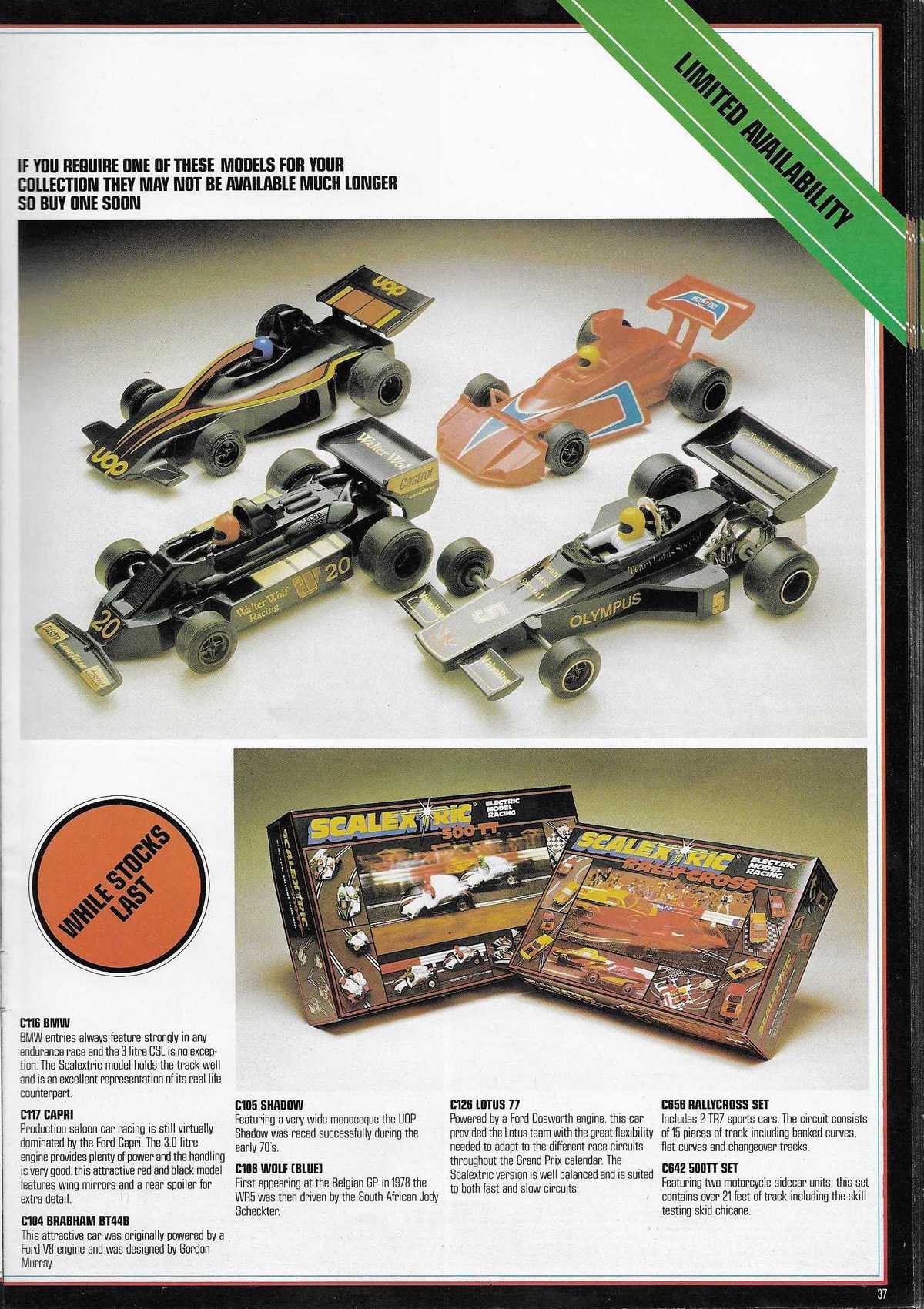 Scalextric Catalogue 1982 page 37