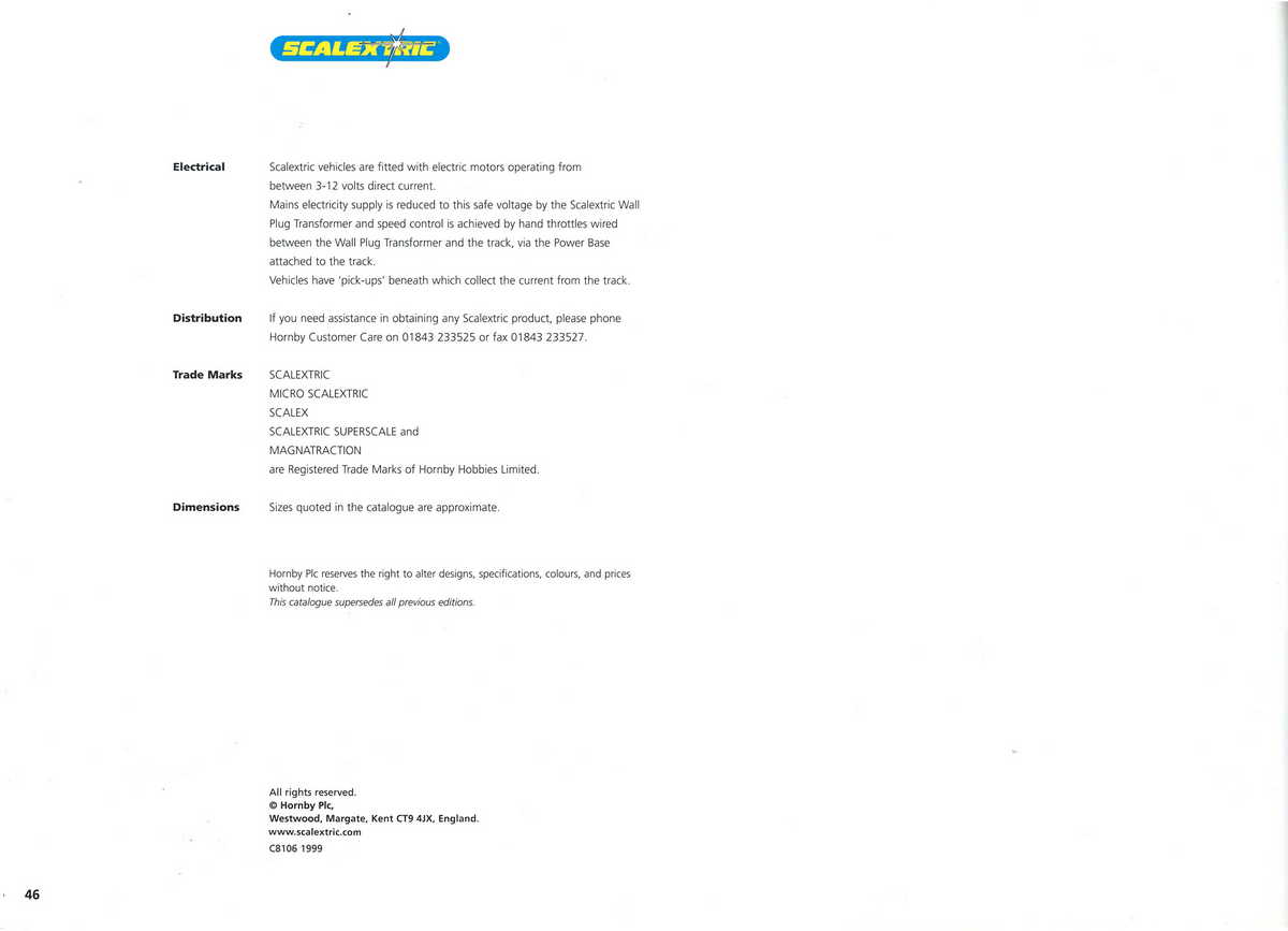 Scalextric Catalogue 1999 page 48