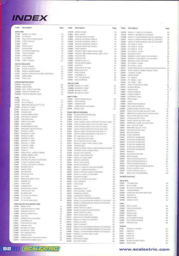 Scalextric Catalogue 2008 page 95