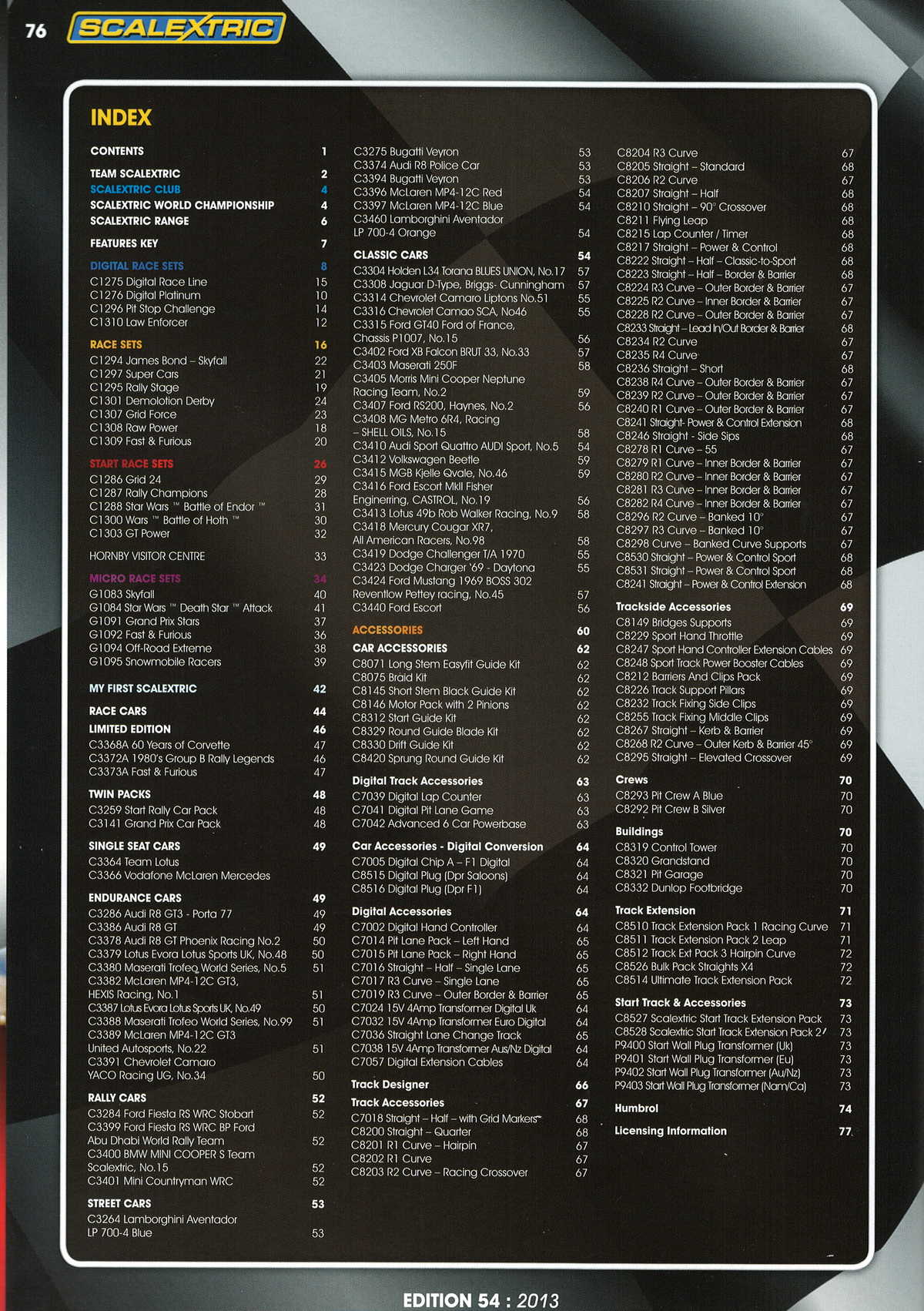 Scalextric Catalogue 2013 page 78