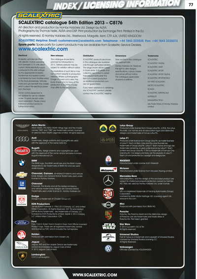 Scalextric Catalogue 2013 page 79