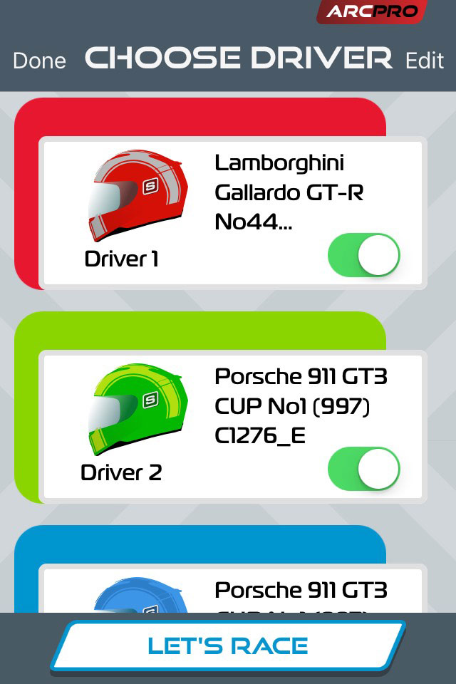 Choose Driver screen