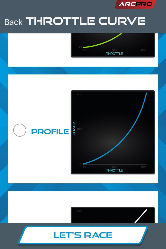 Intermediate throttle profile