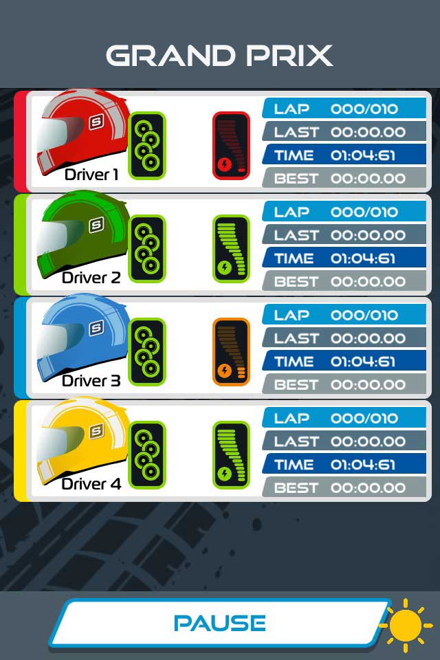 KERS levels display screen