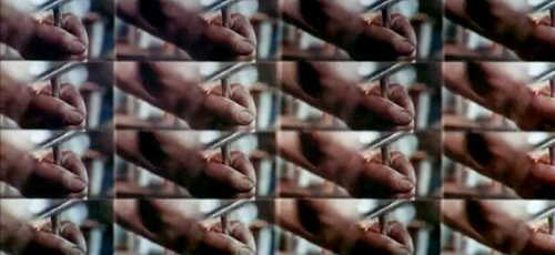 Opening credits, split screen montage of socket wrenches