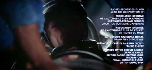 Title sequence, driver in car