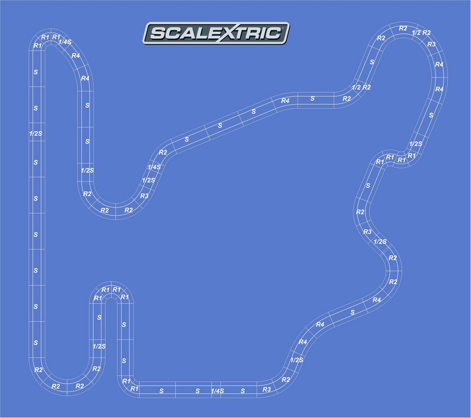 Scalextric track plan of the Hungaroring