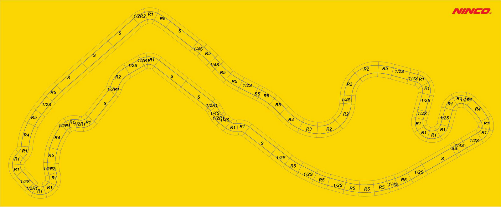 Ninco track plan of Monaco Circuit