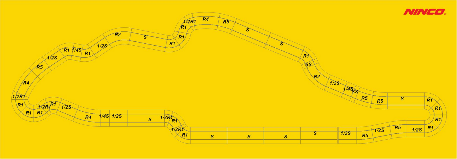 Ninco track plan of Montreal Circuit