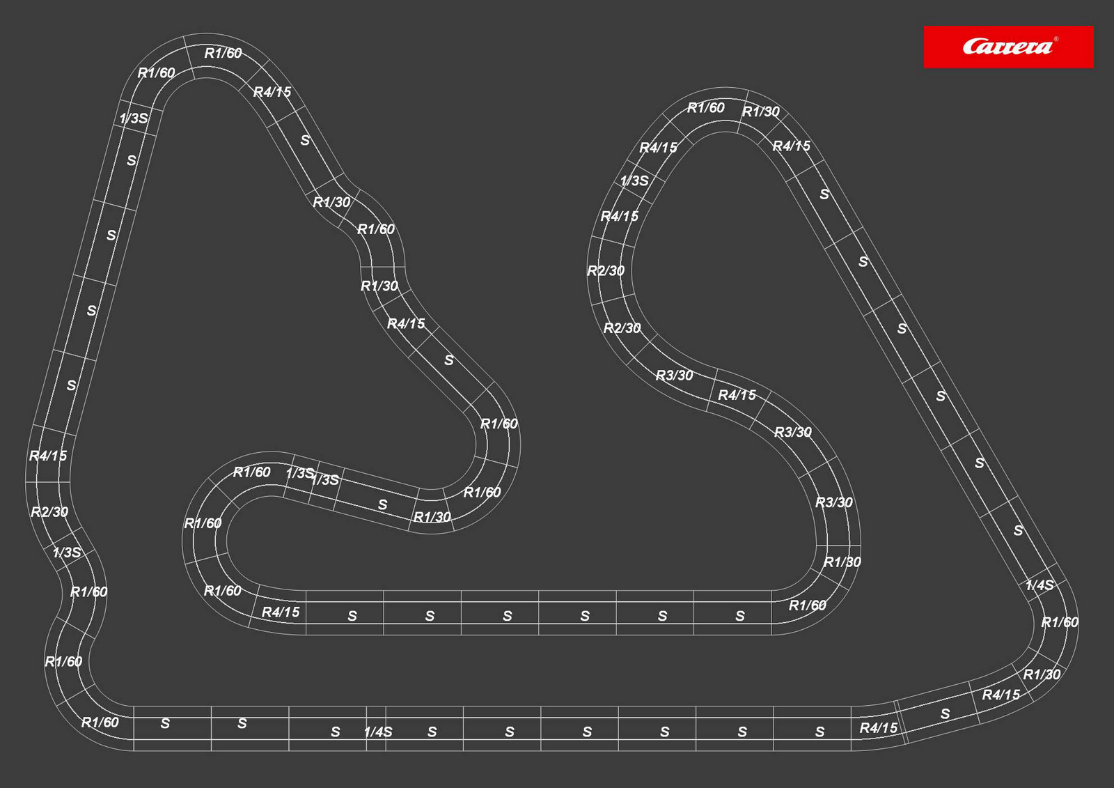 Carrera track plan of Bahrain International Circuit, Sakhir