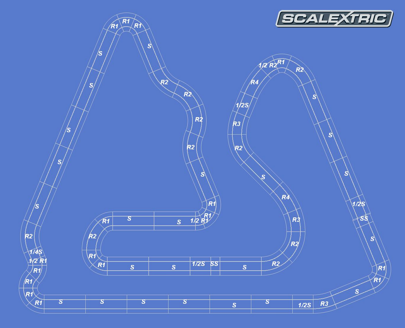 Scalextric track plan of Bahrain International Circuit, Sakhir